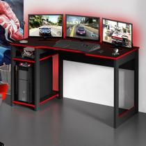 Mesa Gamer Destiny Ideal Para 3 Monitores Preto/vermelho - Tecno Mobili