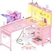 Mesa Gamer em L MOTPK 110x45 cm com LED e Tomada Mesa Gamer em L MOTPK 110x45 cm com LED e Tomada