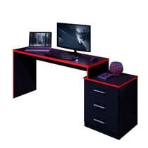 Mesa Gamer Escritório DRX5000 Preto/Vermelho - Montanaris Decor