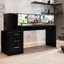 Mesa Gamer Escrivaninha DRX5000 3 Gavetas 178cm Preto Mesa Gamer Escrivaninha DRX5000 3 Gavetas 178cm Preto