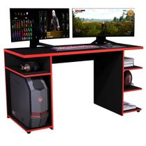 Mesa Gamer Escrivaninha Mesa De Computador Xp Black/Vermelho - GIGA MOVEIS