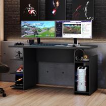 Mesa Gamer Escrivaninha Para Computador Home Office Nicho CPU 3 Prateleiras Quarto Preta