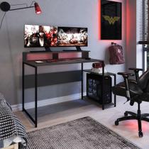 Mesa Gamer Escrivaninha Ryze 4500 135cm Preto E Grafite