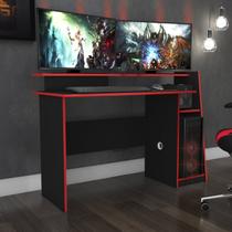 Mesa Gamer Evolution MSM 448 130cm Preto E Vermelho