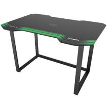 Mesa Gamer Fortrek, Preto e Verde, Base em Metal, Tampo de MDF Revestido e Suporta Peso Máximo de 150 Kg - HMG01