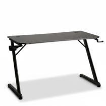 Mesa Gamer Husky Snow, Preto - Superfície em Fibra de Carbono, Suporte para Headset e Copo, Resistente à Umidade - HDG100