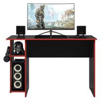 Mesa Gamer Leeds Q01 Preto/Vermelho - Amarena Móveis