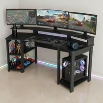 Mesa Gamer ME4167 186,6cm Preto