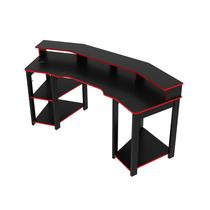 Mesa Gamer Para 2 Monitores 186,6x89,5x70 cm Preto/Vermelho