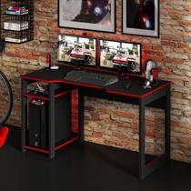 Mesa Gamer para Computador 136x75cm ME4152 Preto Vermelho Mesa Gamer para Computador 136x75cm ME4152 Preto Vermelho