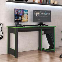 Mesa Gamer Para Computador Escrivaninha Preta Verde Caemmun