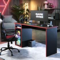 Mesa Gamer Para Quarto Hunder Com Nicho E Suporte Para Preto E Vermelho Mesa Gamer Para Quarto Hunder Com Nicho E Suporte Para Preto E Vermelho