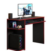Mesa Gamer Preta c/ Bordas Vermelhas Escrivaninha Mesa De Computador
