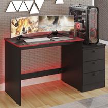Mesa Gamer Pro 100 em MDF 3 Gavetas Kit pés