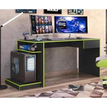 Mesa Gamer Rubi Com 1 Gaveta Preto/Verde Baby Home