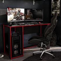 Mesa Gamer Singapura Preto/Vermelho Politorno