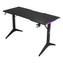 Mesa gamer striker preto com rgb bright ate 11kg e controle de iluminação