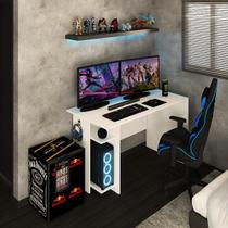 Mesa Gamer Vênus 2 Prateleiras Branco - Panorama Móveis Mesa Gamer Vênus 2 Prateleiras Branco - Panorama Móveis