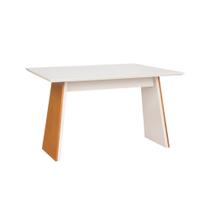 Mesa Geo 1,60m com Pés Madeira - Castanho/Off White Mesa Geo 1,60m com Pés Madeira - Castanho/Off White