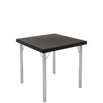 Mesa Geo Tramontina Beta Quadrada Summa Marrom Base Alumínio