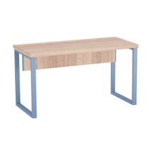 Mesa Gerência Tubolar PE 40 Pandin 1,50 x 0,60 M Noce Naturale e Azul Dali