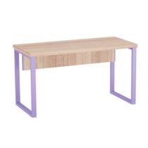 Mesa Gerência Tubolar PE 40 Pandin 1,50 x 0,60 M Noce Naturale e Lilas