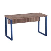 Mesa Gerência Tubolar PE 40 Pandin 1,50 x 0,60 M Walnut e Azul Del Rey