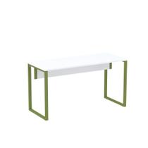 Mesa Gerência Tubular P25 Pandin 1,35 M Branco e Verde