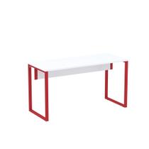 Mesa Gerência Tubular P25 Pandin 1,35 M Branco e Vermelho Mesa Gerência Tubular P25 Pandin 1,35 M Branco e Vermelho
