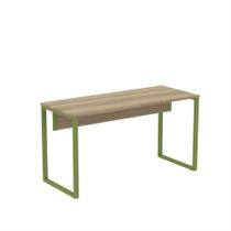 Mesa Gerência Tubular P25 Pandin 1,35 M Noce Naturale e Verde