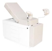 Mesa Ginecológica em MDF com Estofamento BEGE com Escadinha e Banco - Mesa Ginecológica em MDF com Estofamento BEGE com Escadinha e Banco -