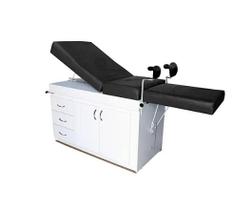 Mesa Ginecológica Luxal com Gabinete MDF e Cuba de Aço