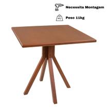 Mesa Gourmet Quadrada em Madeira Maciça com Tampo Lâminado 80x80