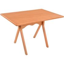 Mesa Gourmet Retangular Pequena Restaurante Em Madeira Maciça Com Tampo Lâminado 120cm Amêndoa