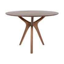 Mesa Graveto - Base em Madeira Imbuia - Redonda 124cm - Madeira Imbuia