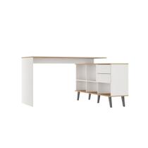 Mesa Home Office em L com Estante Nicho 137x128Cm MDP 0747 Menu Móveis Mesa Home Office em L com Estante Nicho 137x128Cm MDP 0747 Menu Móveis