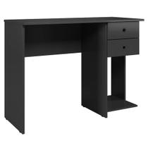 Mesa Home Office, Escritório, Estutante C/ 2 Gavetas 1 Prateleira Preto Fosco 4115 - Qmovi