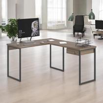 Mesa Home Office Escrivaninha L Industriale Affara com Gaveteiro Mesa Home Office Escrivaninha L Industriale Affara com Gaveteiro