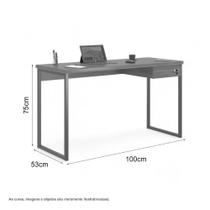 Mesa Home Office Escrivaninha Shine 1,00 Cinza com Gaveteiro Mesa Home Office Escrivaninha Shine 1,00 Cinza com Gaveteiro