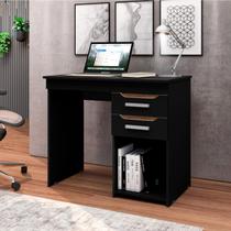 Mesa Home Office para Computador Veneza com Gavetas - Preto