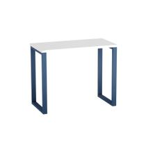 Mesa Home Office Tubular P25 Pandin 90 CM Branco e Azul Del Rey