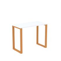 Mesa Home Office Tubular P25 Pandin 90 CM Branco e Laranja