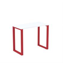 Mesa Home Office Tubular P25 Pandin 90 CM Branco e Vermelho