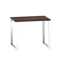 Mesa Home Office Tubular P25 Pandin 90 CM Walnut e Branco