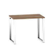 Mesa Home Office Tubular P25 Pandin Noce Naturale e Branco 90 Cm