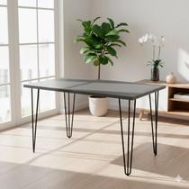 Mesa Industrial 128cm x 75cm Hairpin Legs Cinza/Tessila