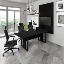 Mesa Industrial 2m 1 Cx de Tomada Pé Metal e Painel de TV F5