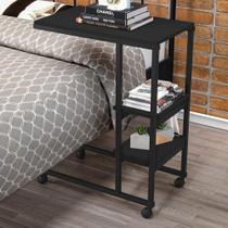 Mesa Industrial Auxiliar para Cama Miti Preto