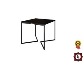 Mesa Industrial Base De Ferro Preto em V Tampo 90x90 Preto