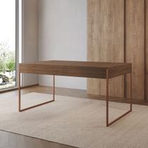 Mesa Industrial de Jantar Amêndoa 137x90cm Retangular Filadélfia Base Ferro Cobre Mesa Industrial de Jantar Amêndoa 137x90cm Retangular Filadélfia Base Ferro Cobre